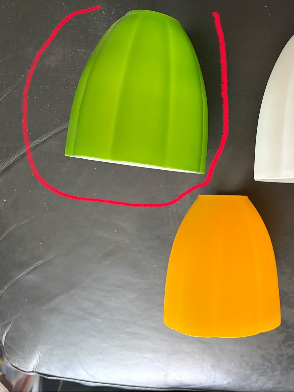Green Glass Lantern Shade for Medusa-type Floor Lamp
